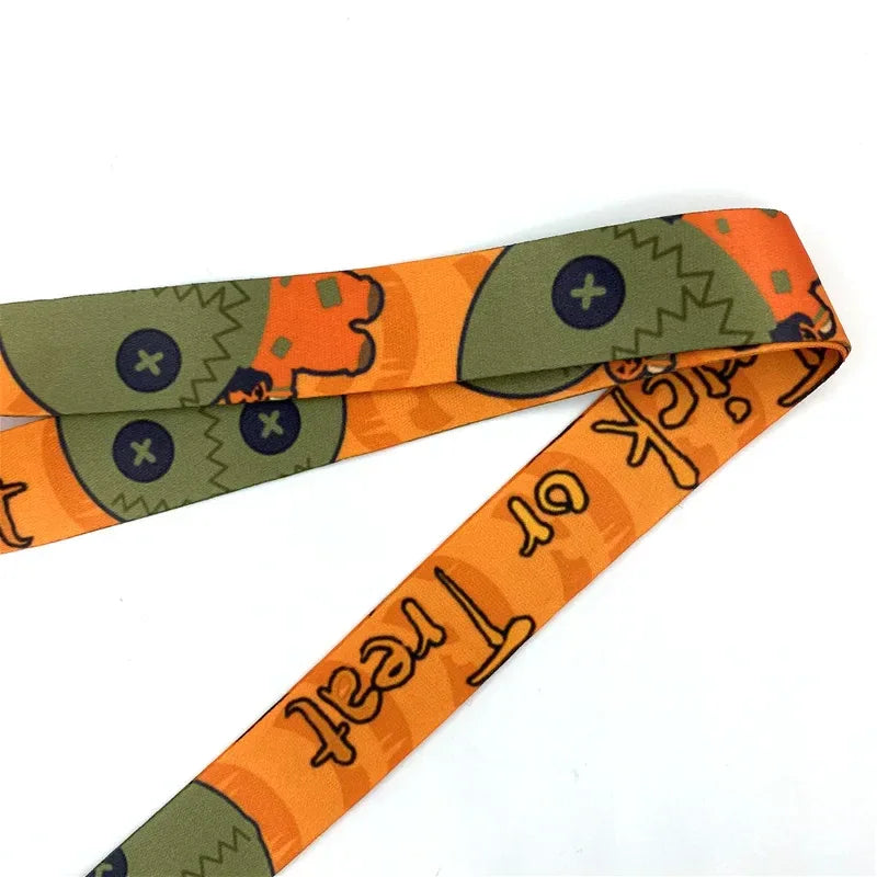 Halloween Trick R Treat Art Cartoon Anime Fashion Lanyards Bus ID Name Work Card Holder Accessories Decorations Kids Gifts