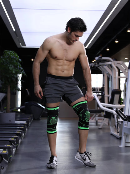 1 Piece Of Sports Men's Compression Knee Brace Elastic Support Pads Knee Pads Fitness Equipment Volleyball Basketball Cycling