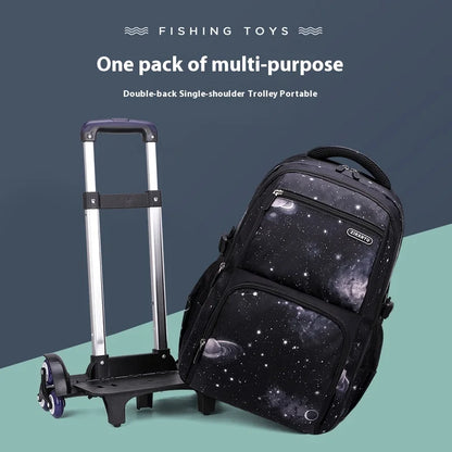 Japanese Korean Student Backpack Large Capacity Multi-Layer Breathable Design Waterproof Stylish Trolley for Stair Climbing