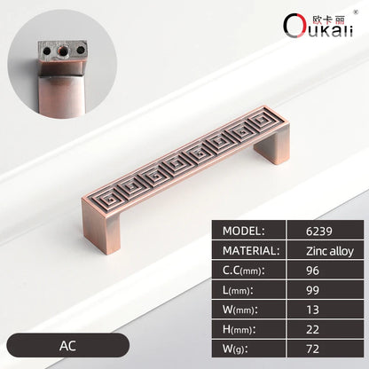 Best Price 96mm Modern Zinc Alloy Solid Hardware Copper Bronze Rectangular Antique Wardrobe Kitchen Cabinet Door Pull Handle