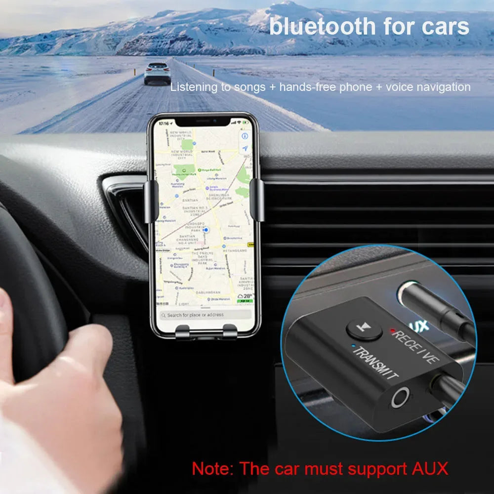 AUX Bluetooth-compatible Adapter With 3.5mm Cable for Car PC Computer Headphone Receiver Transmitter 2IN1 Wireless Audio Adapter