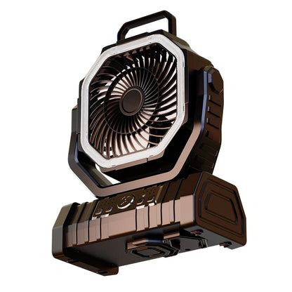 Trending 2026 20000mAh Portable Rechargeable Camping Fan F6 4 Speed Ventilador Solar Recargable Table Fan with Light