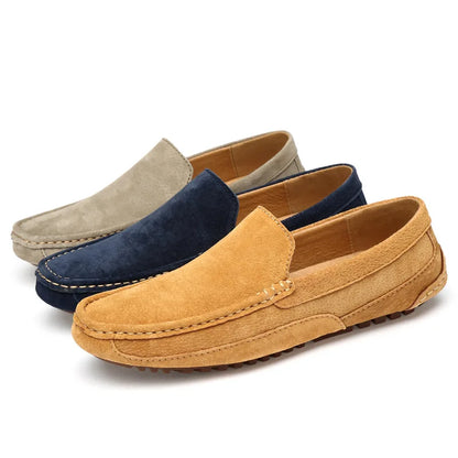 Suede Leather Man Loafers Luxury 2021 Casual Shoes For Men Boat Shoes Handmade Men Slipon Driving Shoes Male Moccasins Zapatos99