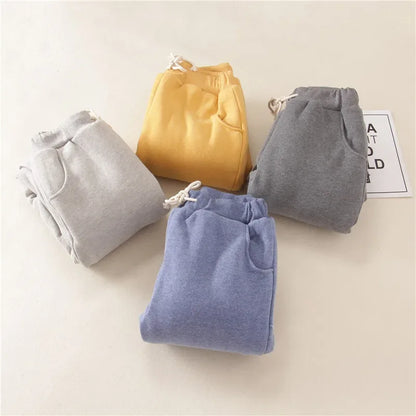 Lambskin Sweatpants Winter Women's Velvet  Autumn and Models Loose Thickening Was Thin Warm Pants
