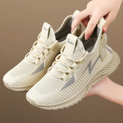 Women's Summer Casual Sneakers Comfortable Soft Sole Fitness Walking Shoes with Breathable Mesh Sports Shoes