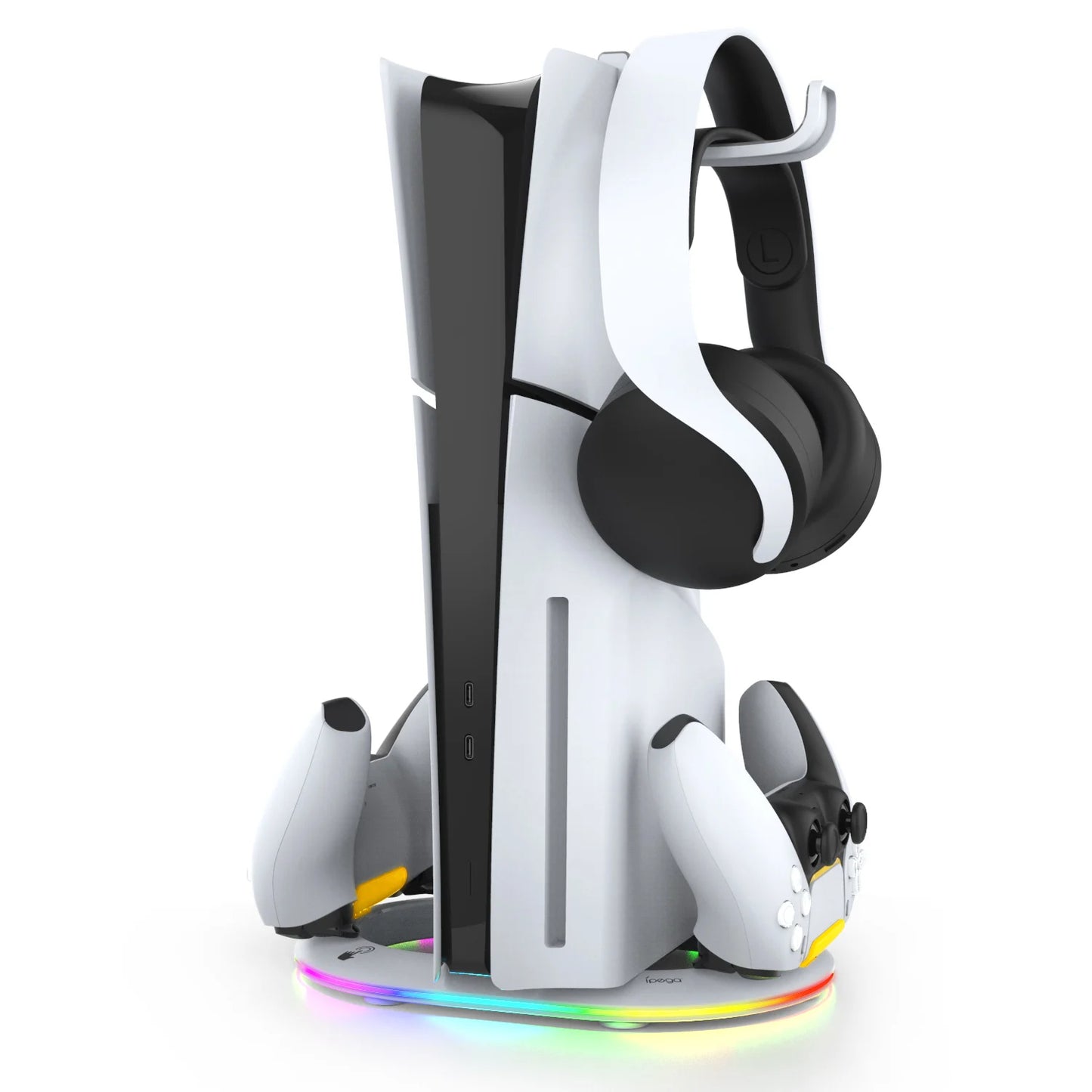 With 14 RGB Lighting  2 Type C Charging Port Vertical Stand Charging Dock for Ps5/ps5 Slim Console Charger
