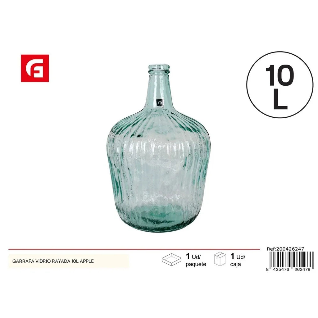 10L Striped Glass Carafe without Stopper - Kitchen Utensils