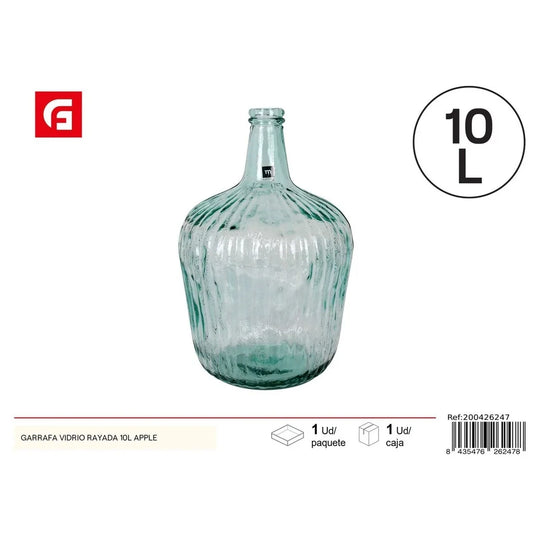 10L Striped Glass Carafe without Stopper - Kitchen Utensils
