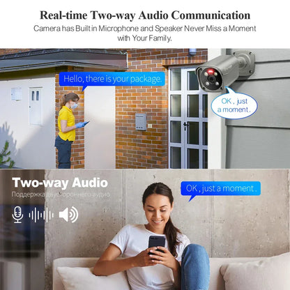 Tinosec 16-Channel CCTV System Night Vision 2-Way Audio Color Display for Car Detection POE Camera System Cloud Data Storage