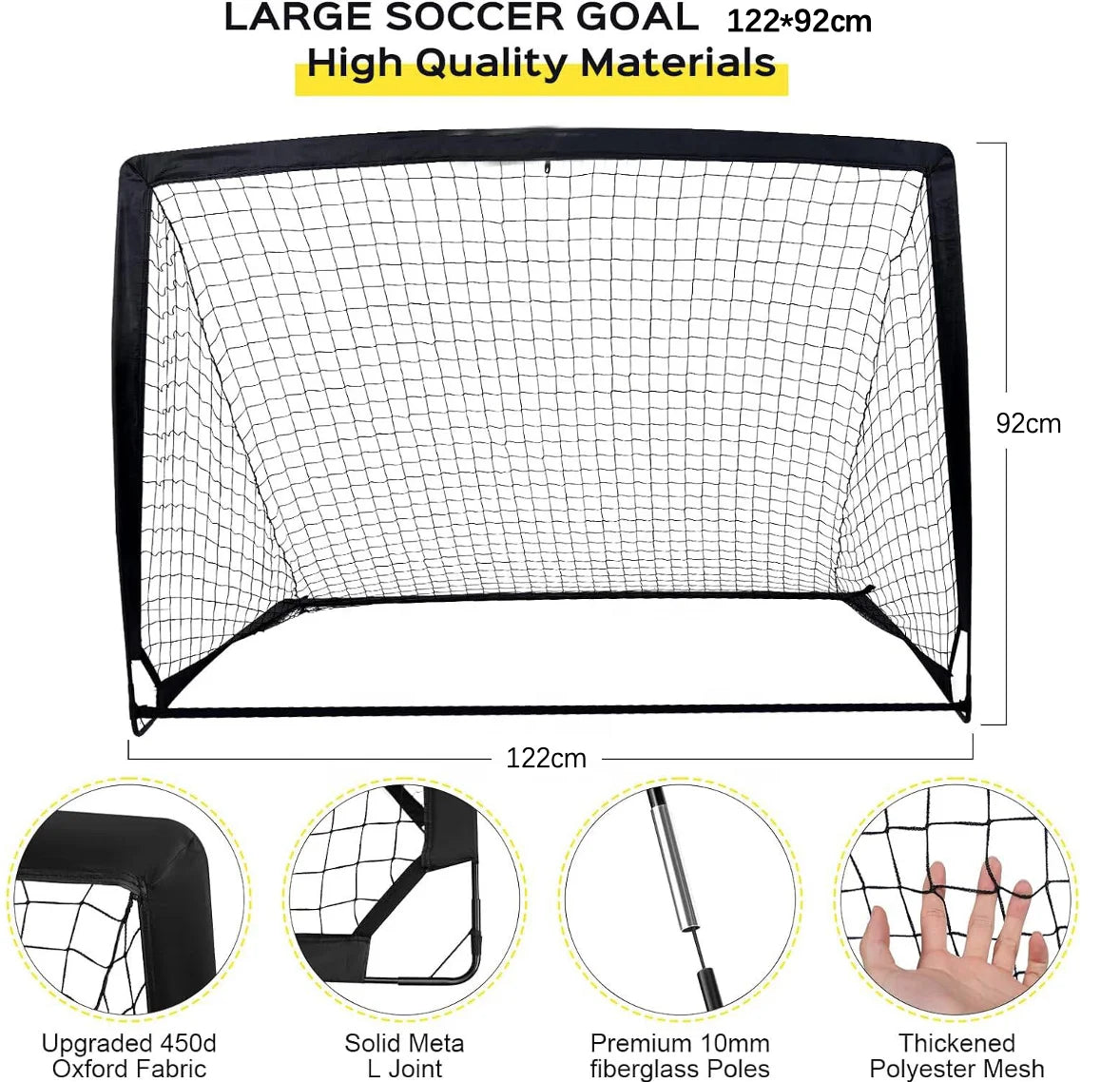 Ready to Ship Portable 4*3 FT Foldable Soccer Goal Net Mini Pop-up Training Goal for Kids and Youth Sports