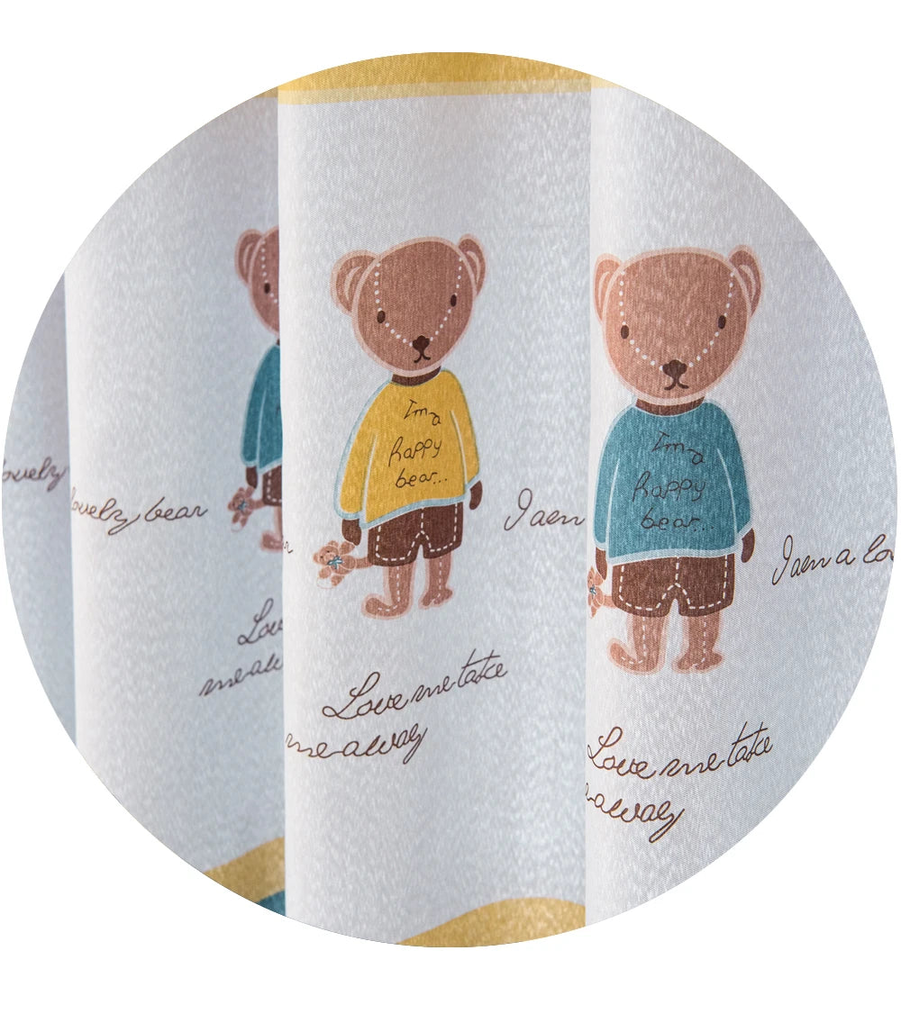 Ahoyikaa Cartoon Little Bear Blackout Curtain For Kids Room Children Curtains For Baby Boys Child Bedroom Living Room Window