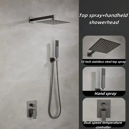 Europe Type Modern Wall Mounted Chrome Rainfall Concealed Bathroom Shower Set Hot Sale Brass Concealed Shower Set