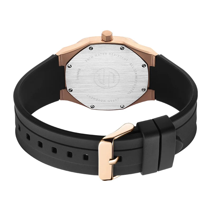 2025 Men Quartz Watch Stainless Steel Waterproof Brand Analogue 24-hour Luxury Wristwatch Luxury Watch Silicone Strap Hombre