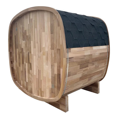 Traditional Red Cedar Sauna Cabin 2060mm Outdoor Sauna with Customize Glass Door for Patio Relaxation