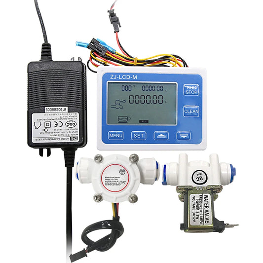 LED Digital Display Flow Quantitative Controller Instrument 3/8" PE Quick Connect Water Sensor Solenoid Valve Electric by PDG ibma