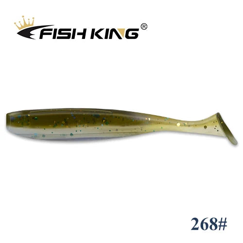 FISH KING Easy Shiner Fishing Lure 50mm 75mm 100mm Wobblers Carp Fishing Soft Lures Silicone Artificial Double Color Bait T Tail