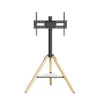 Wood Corner Tripod TV Stand for 40-75 Inch Swivel Height Adjustable with Sintered Stone Shelf
