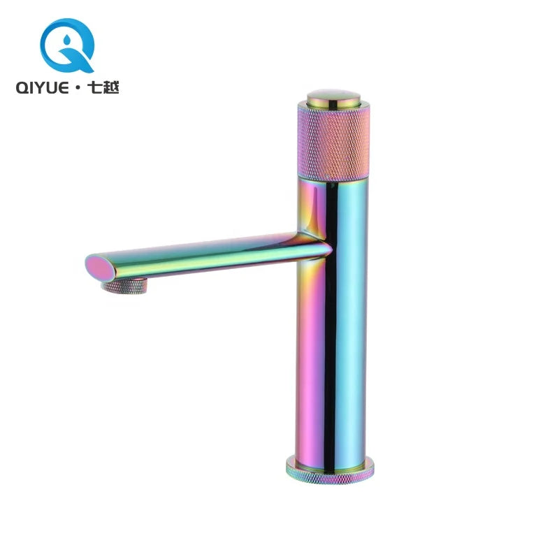 New Design Multi rainbow Color Single Hole Mounted Modern Bathroom Brass Basin Faucet Mixer Tap Single Handle Ceramic Faucets