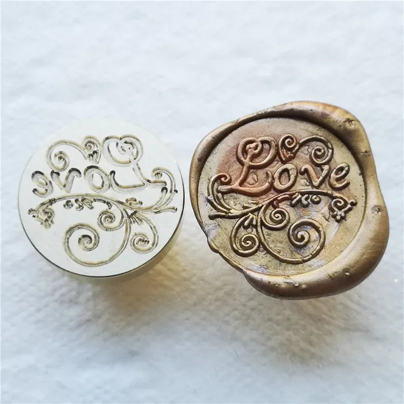 Greeting stamp with love thank you happy birthday christmas handmade Wax Seal Stamp Retro Antique Sealing Wax baby friend gifts