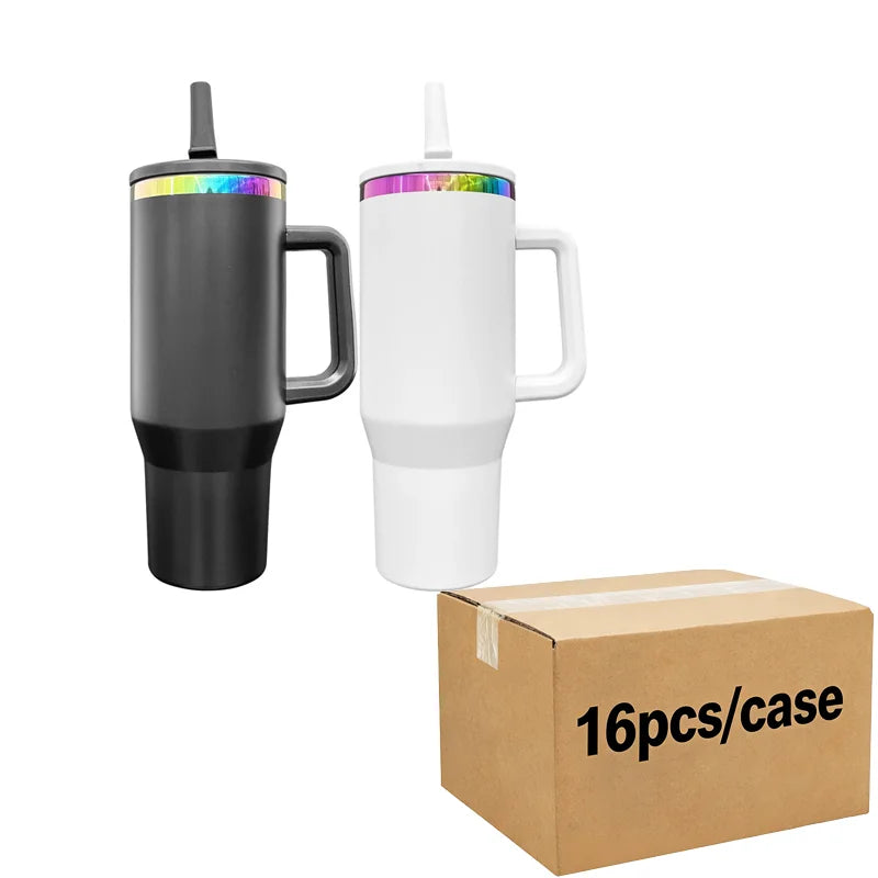 Us in Stock 40 OZ Sparkle Rhinestone Easy Clean Stainless Steel 40OZ Uv Dtf Cup Wraps for Home Office Outdoor Daily Use