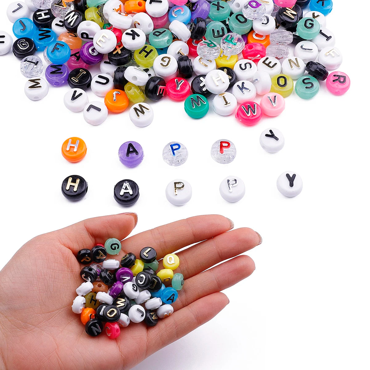 Factory Wholesale Transparent Letter Beads Spacer Loose Acrylic English Alphabet Bead for Diy Bracelet Waist Bag Jewelry Making