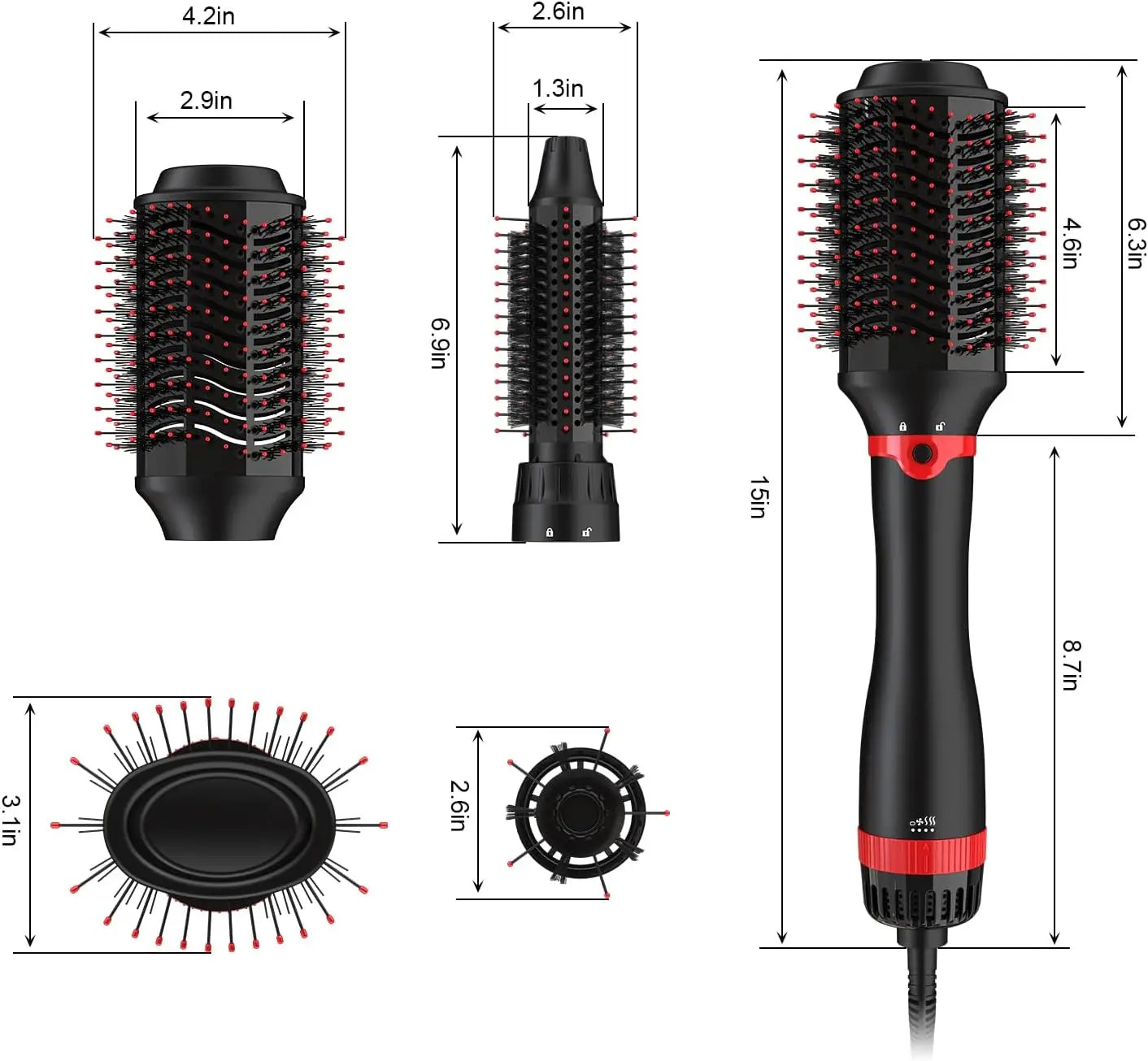 Ulelay Hair Dryer Brush Rotating Hot Curling Brush for Styling 3 in 1 Volumizing One Step Spinning Brush Hair Dryer