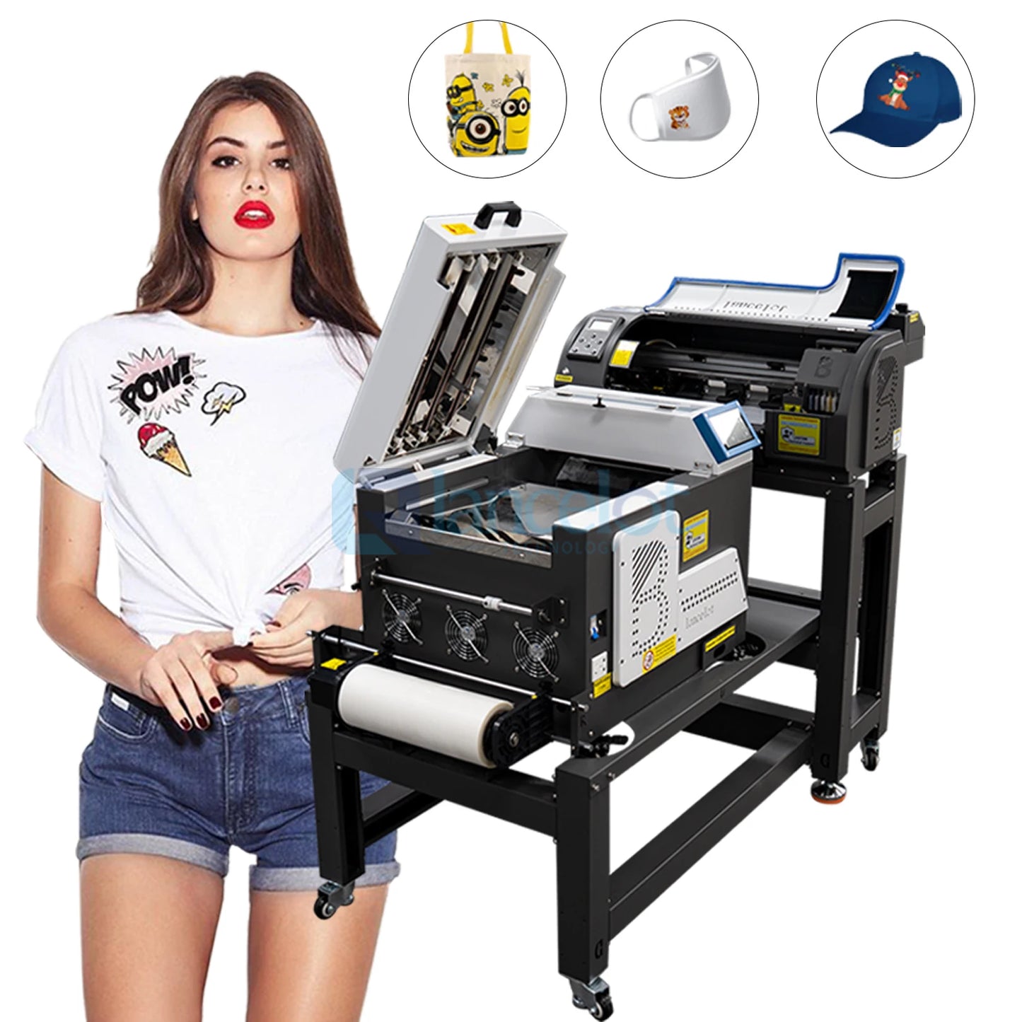 Lancelot M1630 Pro DTF Printer Bundle with Powder Shaker Dryer Laptop Full T Shirt Printing Solution for Small Business Startup