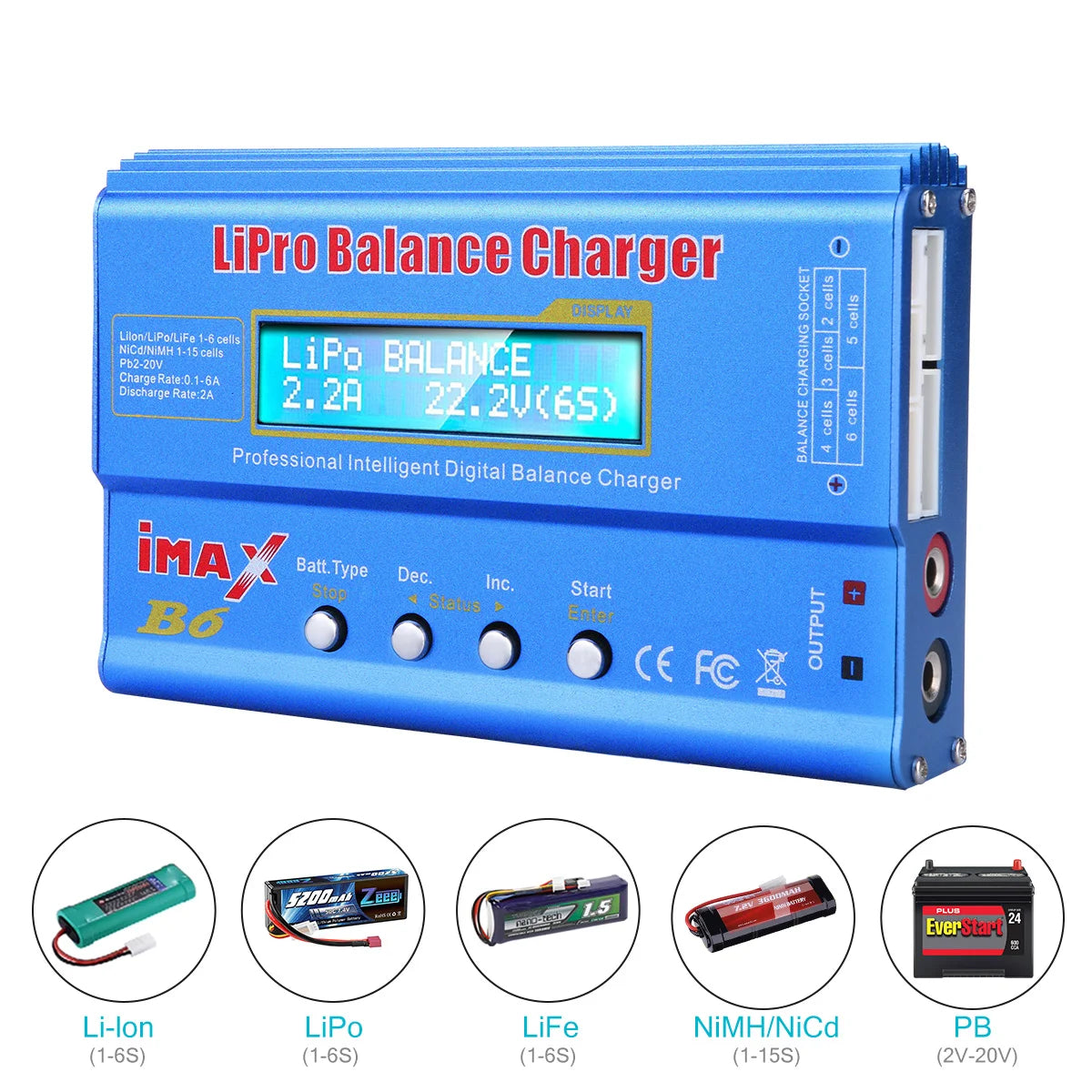 HTRC Imax B6 80W Battery Charger Lipo NiMh Li-ion Ni-Cd Digital RC IMAX B6 Lipro  Balance Charger Discharger Without  Adapter
