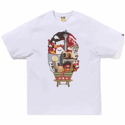 2026 New Japanese Cross-Border Fashion Brand Ape Head Heavy Cotton Short Sleeve Cartoon Shark Camouflage Loose T-Shirt