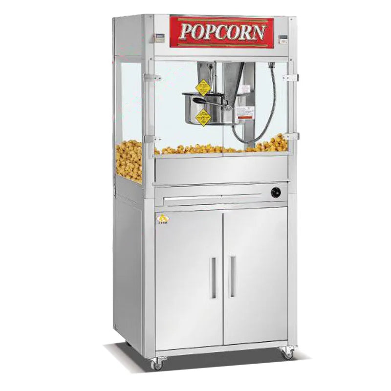 Large Popcorn Machine with 16 Oz Kettle Commercial Cinema Stainless Steel Automatic Popcorn Snack Popcorn Machine