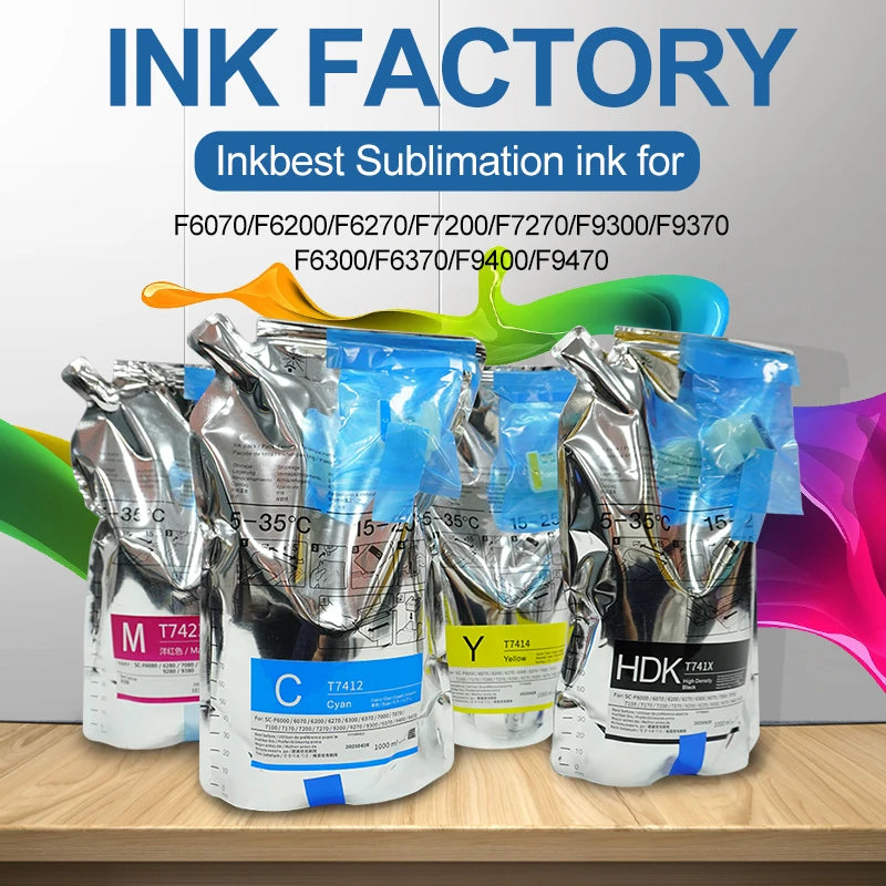 Heat Press Ink Sublimation Ink Bag for Epson Surecolor F6070 F6000 F6200 F6270 for Epson SC-F9300 Ink