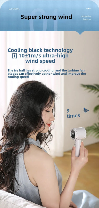 RYW Fan Factory FS2553 Portable 3000mAh USB Rechargeable Foldable Touch Control Handheld Fan Flashlight for Students Car Outdoor