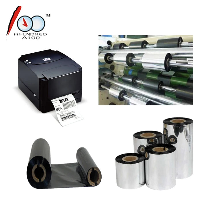 110mm * 300m Enhanced Wax Thermal Transfer Ribbon Barcode Thermal Ribbon Label Printing Ribbon