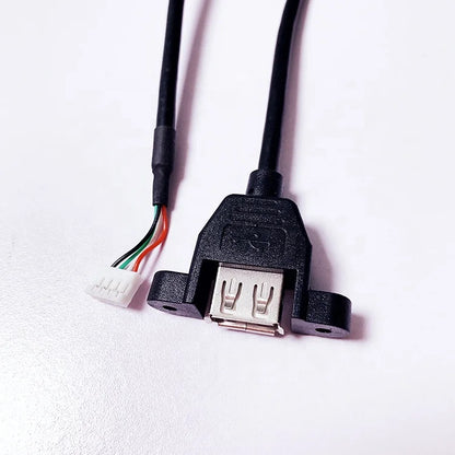 Panel Mount USB Female with Screw to JST 2.0MM Header Wire Harness Usb Cable