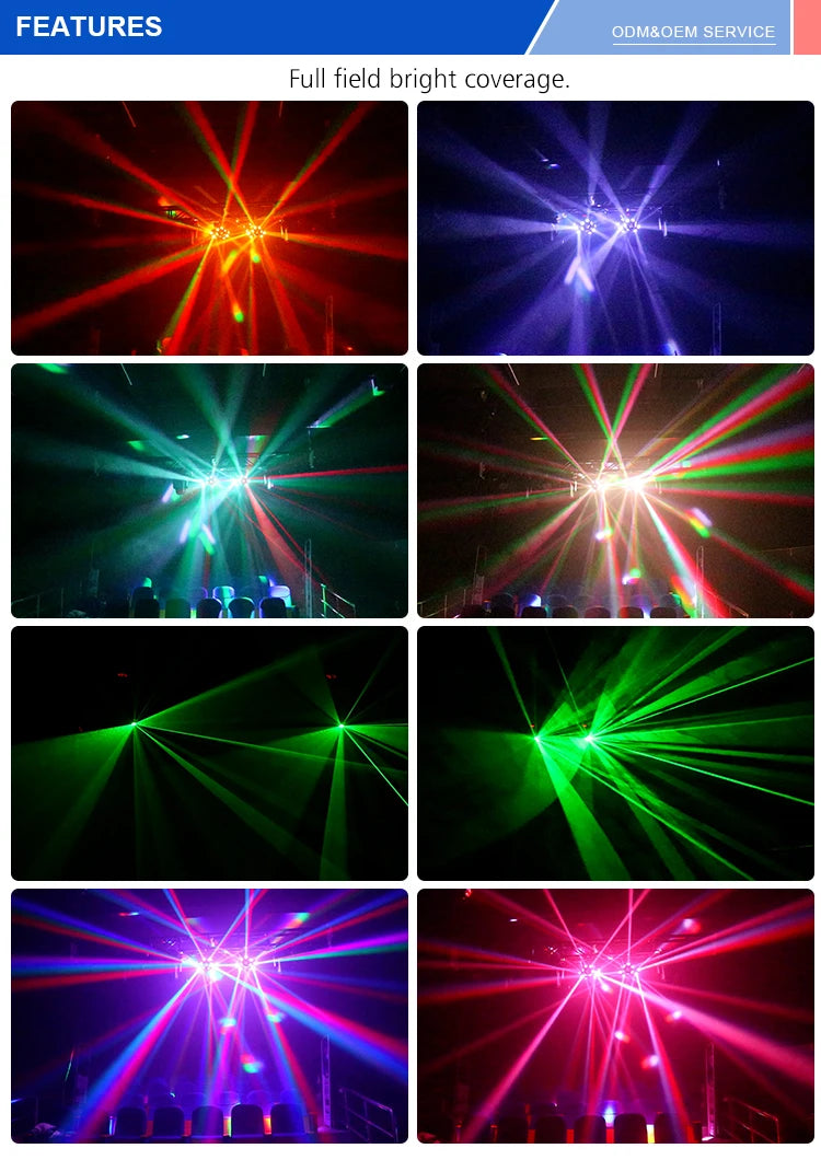 Three Heads Beam Moving Head 18pcs Creep Lamp Bar Ktv Disco Stage Lighting Led Dj Equipment Laser Light 200W