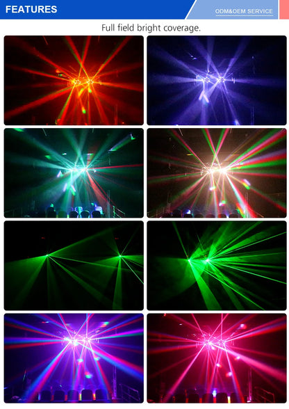 Three Heads Beam Moving Head 18pcs Creep Lamp Bar Ktv Disco Stage Lighting Led Dj Equipment Laser Light 200W