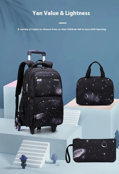 Japanese Korean Student Backpack Large Capacity Multi-Layer Breathable Design Waterproof Stylish Trolley for Stair Climbing
