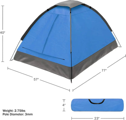 Wakeman Outdoors 2-Person Lightweight Camping Tent One Bedroom Portable Rain Fly Carrying Bag for Outdoor Backpacking Hiking