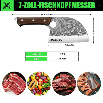 Manual Forging Slaughter Pig Cattle Sheep Boning Knife Stainless Steel Hunting Knife Wood Handle Butcher Knife