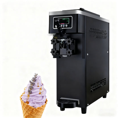 Mini Soft Serve Ice Cream Machine 20L Capacity Countertop Ice Cream Maker for Bubble Tea Shop Snack Bar Space Saving Design