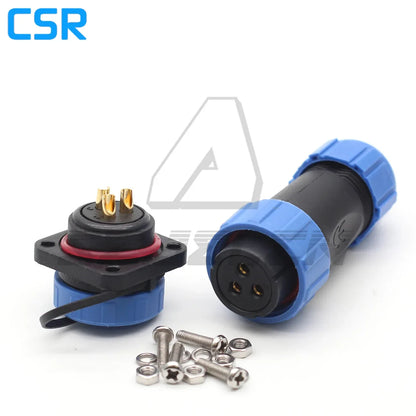SP21 2/3/4/5/6/7/8/9/10/12 Pin IP68 Waterproof Connector Square Plastic Panel Mounting Connector Plug Female And Socket Male