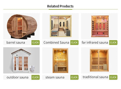 Luxury 1-Person Modern Cedar Electric Sauna Room with Red Cedar Solid Wood and Dry Steam Stove for Apartment or Villa