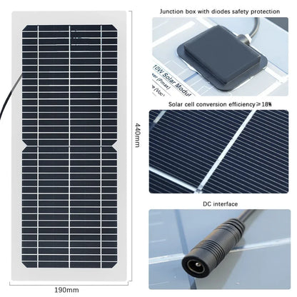 18V 10W Solar Panel Charger Complete Outdoor Camping Mountaineering Travel Solar kit Portable Power Supply For Phone Charging