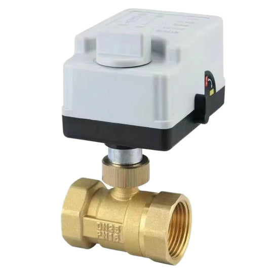 DC12V/24V AC220V Electric Hand Self-Integrated Medium Temperature Control Brass Three-Wire Two-Control Valve 1" Inch OEM by PDG ibma