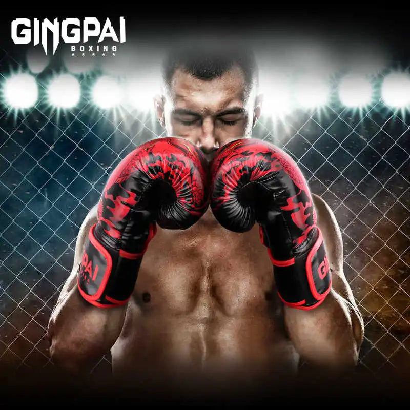 Adult Boxing Gloves Chinese Style Professional Sanda Combat Gloves Punching Bag Training Practical Thickened Muay Thai