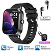 D8 Pro Unisex Smart Watch with TWS Earphones Square Design IP67 Waterproof Sports Fitness Health Monitor for iPhone & Android