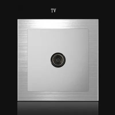 1 Way Light Switch Any Click Household Silver Aluminum Alloy Panel Switch Socket 90V-250V