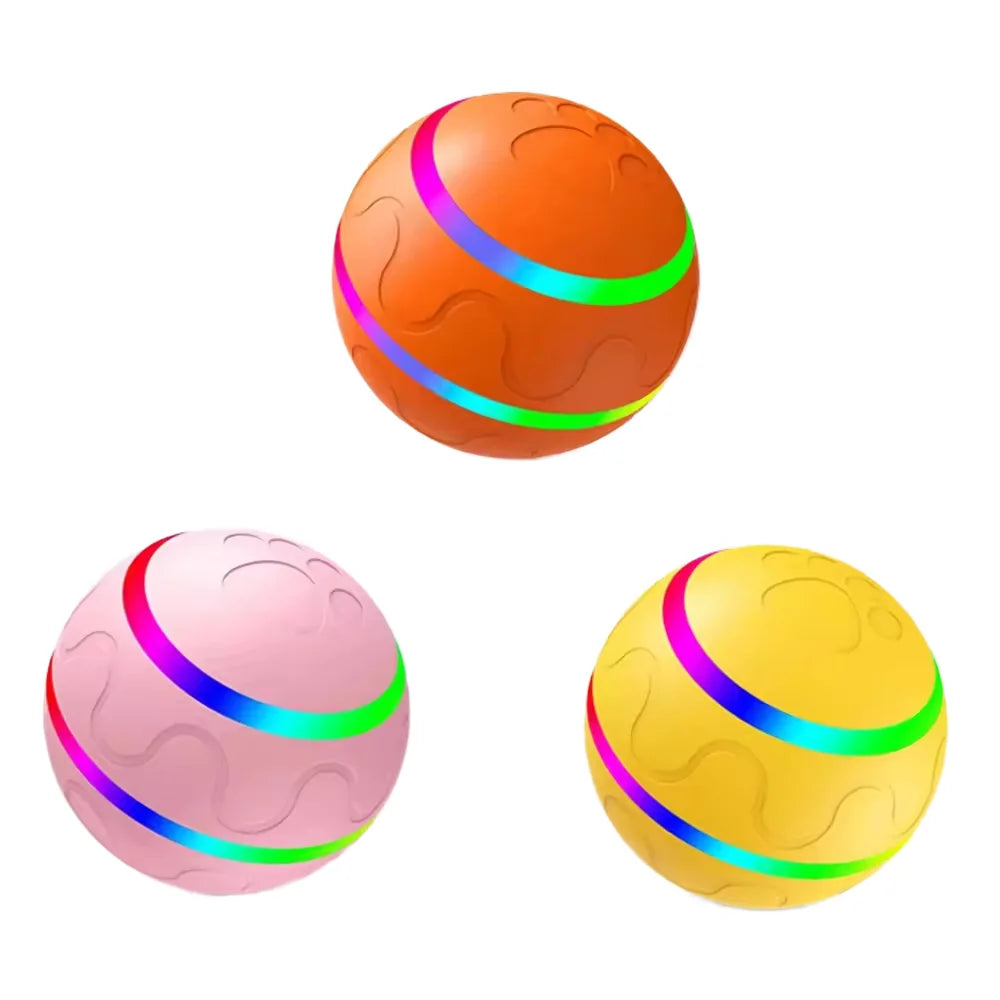 Interactive USB Charging LED Light Auto Electric Moving Remote Control Smart Dog Rolling Ball Electronic Interactive Pet Toy
