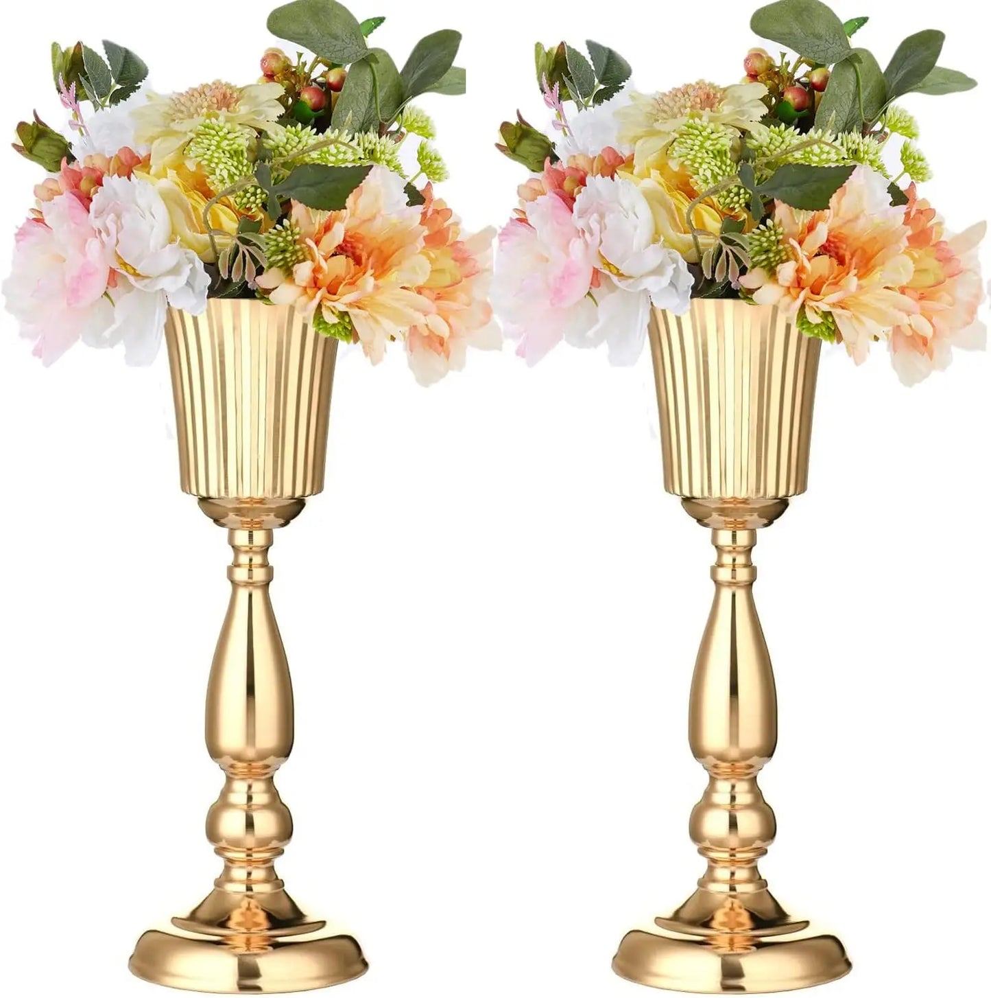 Factory Gold Artificial Flower Arrangements Trumpet Vase Wedding Centerpieces Table Decorations for Weddings Special Events