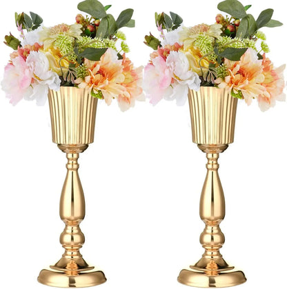 Factory Gold Artificial Flower Arrangements Trumpet Vase Wedding Centerpieces Table Decorations for Weddings Special Events